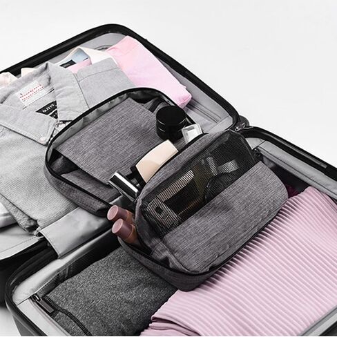 Travel Toiletry Bag for Men & Women，Water-Resistant Hanging Organizer with 6 Compartments, Small Organizer for Accessories, Shampoo, Full-size containers, Toiletries in Saudi Arabia