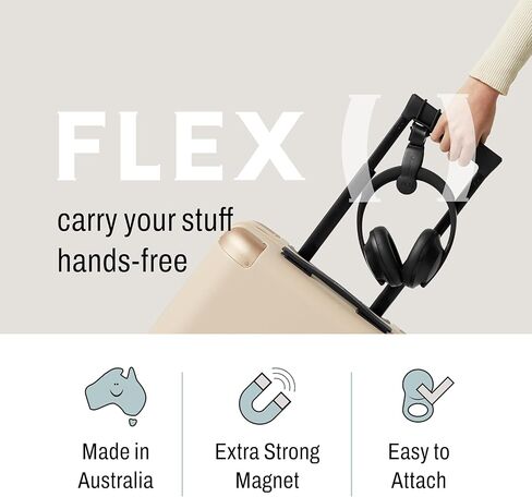 Flex Magnetic Clip - Travel Essentials for Men & Women. Super Strong Rare Earth Magnets & Easy-to-use Elastic Strap. for Suitcases, Strollers, Purses, Totes, Backpacks, and More (Black). in Saudi Arabia