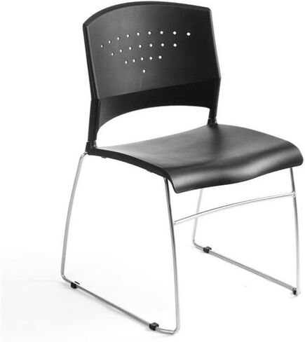 Boss Office Products Chrome Frame Stack Chair 5 Pack in Black in Saudi Arabia