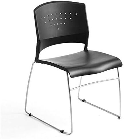 Boss Office Products Chrome Frame Stack Chair 5 Pack in Black in Saudi Arabia