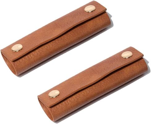 Handbag Handle Covers Sdjdhej 2 Pcs Pu Leather Luggage Handle Wraps Wallet Handle Protectors Travel Accessories (Brown) in Saudi Arabia