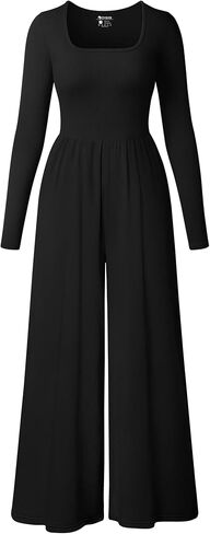 OQQ Women Wide Leg Pants Jumpsuits One Piece Long Sleeve Square Neck Jumpsuits in Saudi Arabia