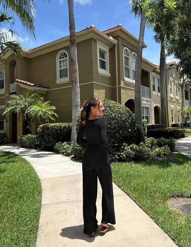 OQQ Women Wide Leg Pants Jumpsuits One Piece Long Sleeve Square Neck Jumpsuits in Saudi Arabia