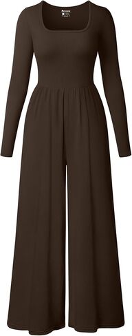 OQQ Women Wide Leg Pants Jumpsuits One Piece Long Sleeve Square Neck Jumpsuits in Saudi Arabia