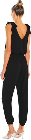 LuFeng Women's Summer V Neck Sleeveless Casual Loose Jumpsuits Backless One Piece Outfit Romper Pockets in Saudi Arabia