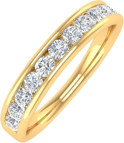 FINEROCK 1/2 Carat Channel Set Diamond Wedding Band Ring in 14K Gold in Kuwait