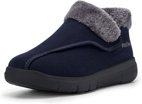 FitVille Diabetic Shoes for Men Wide Width, Warm Slip-on Diabetic Boots with Adjustable Closures, Snow Boots Lymphedema Shoes for Swollen Feet in Saudi Arabia