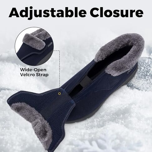 FitVille Diabetic Shoes for Men Wide Width, Warm Slip-on Diabetic Boots with Adjustable Closures, Snow Boots Lymphedema Shoes for Swollen Feet in Saudi Arabia
