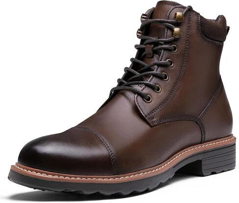 Jousen Mens Chukka Boots Leather Dress Boots for Men Retro Ankle Boots Mens High Top Boots in Kuwait