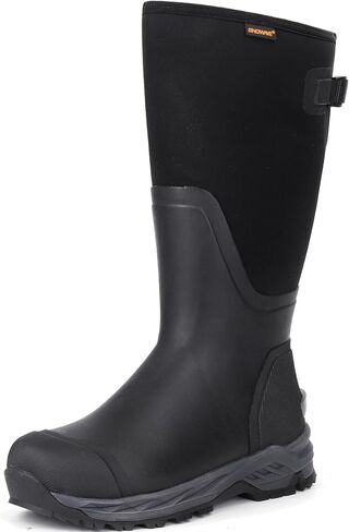 Showave Men's Rubber Hunting Boots, Waterproof Rain Boots Insulated Neoprene Mud Boots, Durable Arctic Outdoor Working Boots, Adjustable Farm Boots with Steel Shank in Saudi Arabia