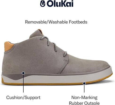أحذية OLUKAI Papaku 'Ili الرجالية، جلد متين مقاوم للماء، بطانة مبطنة مريحة، وسادة أسفل القدم طوال اليوم in Kuwait