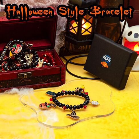 Halloween Bracelet, Adjustable Halloween Jewelry for Women Man with Charms Ghost Spider in Saudi Arabia