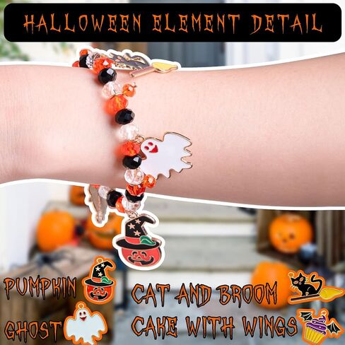 Halloween Bracelet, Adjustable Halloween Jewelry for Women Man with Charms Ghost Spider in Saudi Arabia