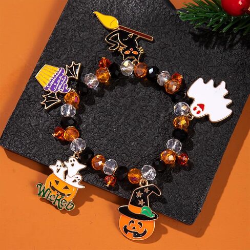 Halloween Bracelet, Adjustable Halloween Jewelry for Women Man with Charms Ghost Spider in Saudi Arabia