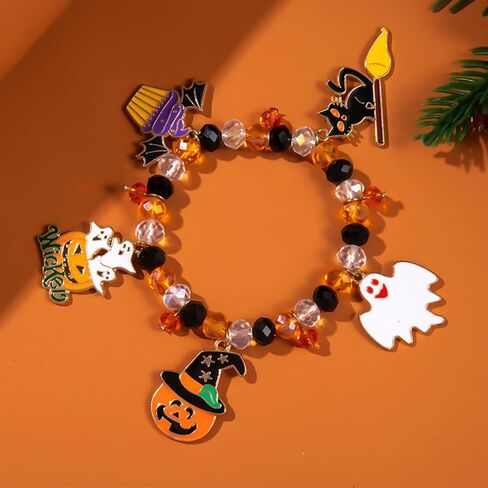 Halloween Bracelet, Adjustable Halloween Jewelry for Women Man with Charms Ghost Spider in Saudi Arabia