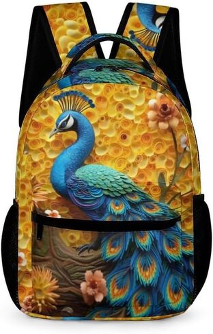 Peacocks Kids Backpack School Backpack Travel Book Bags Back Packs Teenagers 3D Printed Backpack for Boys And Girls in Saudi Arabia