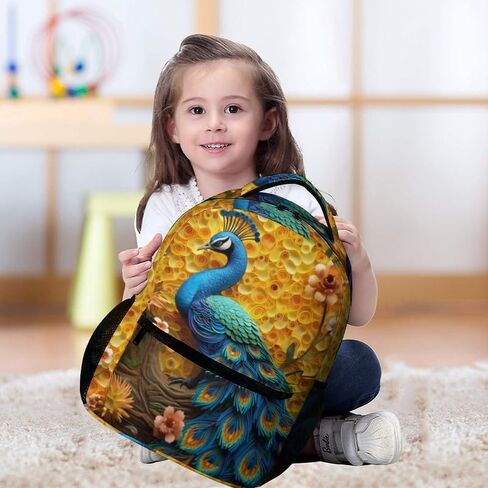 Peacocks Kids Backpack School Backpack Travel Book Bags Back Packs Teenagers 3D Printed Backpack for Boys And Girls in Saudi Arabia