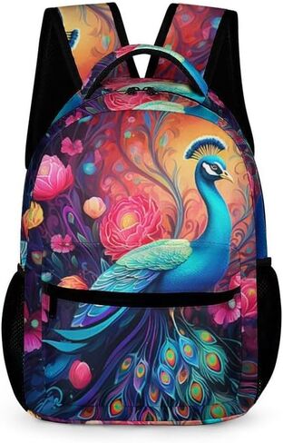 Peacocks Kids Backpack School Backpack Travel Book Bags Back Packs Teenagers 3D Printed Backpack for Boys And Girls in Saudi Arabia