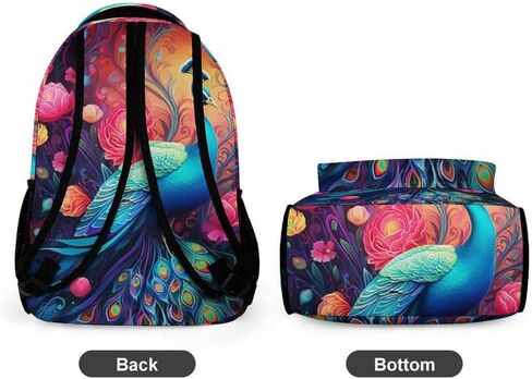 Peacocks Kids Backpack School Backpack Travel Book Bags Back Packs Teenagers 3D Printed Backpack for Boys And Girls in Saudi Arabia