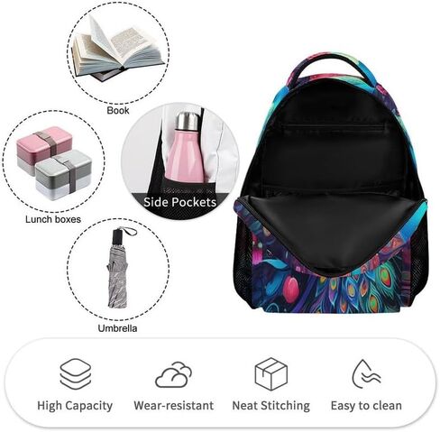 Peacocks Kids Backpack School Backpack Travel Book Bags Back Packs Teenagers 3D Printed Backpack for Boys And Girls in Saudi Arabia