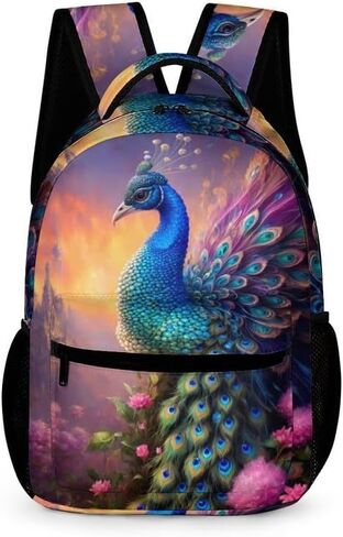 Peacocks Kids Backpack School Backpack Travel Book Bags Back Packs Teenagers 3D Printed Backpack for Boys And Girls in Saudi Arabia