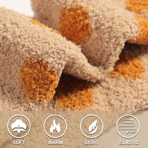 Plush Slipper Socks Women - Colorful Warm Fuzzy Crew Socks Cozy Soft for Winter Indoor in Kuwait