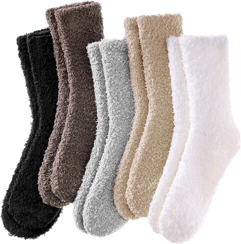 Josnown Fuzzy Socks for Women Cozy Soft Fluffy Slipper Socks Warm Winter Plush Sleep Socks Christmas Gifts for Women in Saudi Arabia