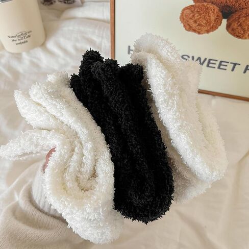 Josnown Fuzzy Socks for Women Cozy Soft Fluffy Slipper Socks Warm Winter Plush Sleep Socks Christmas Gifts for Women in Saudi Arabia