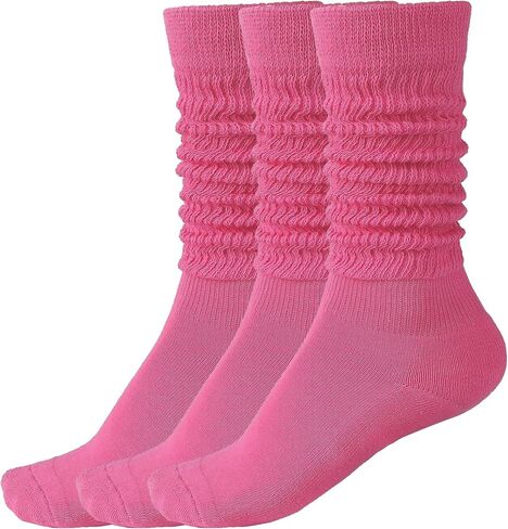 Women's Slouch Socks 3 Pairs Scrunch Socks Soft Thigh High Boot Socks Size 7-10 in Saudi Arabia