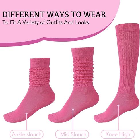 Women's Slouch Socks 3 Pairs Scrunch Socks Soft Thigh High Boot Socks Size 7-10 in Saudi Arabia