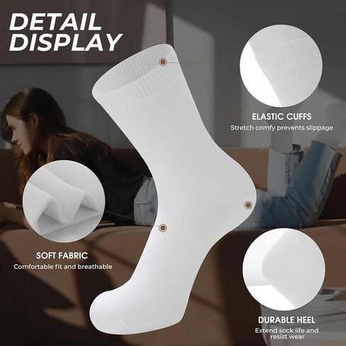 BAMBOO COOL Women's Dress Socks Bamboo Viscose Thin Breathable Crew Socks for Women, Casual Lightweight Comfort 8 Pack in Saudi Arabia