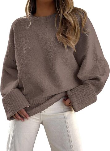 LILLUSORY Women's Oversized Sweaters Fuzzy Chunky Warm Pullover Sweater in Kuwait