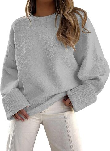 LILLUSORY Women's Oversized Sweaters Fuzzy Chunky Warm Pullover Sweater in Kuwait