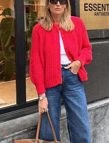 Wyeysyt Womens Cardigan Sweater Button Down Long Sleeve Chunky Soft Knit Sweater Fall Open Front Loose Casual Cardigan Coat in Saudi Arabia
