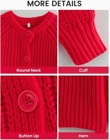 Wyeysyt Womens Cardigan Sweater Button Down Long Sleeve Chunky Soft Knit Sweater Fall Open Front Loose Casual Cardigan Coat in Saudi Arabia