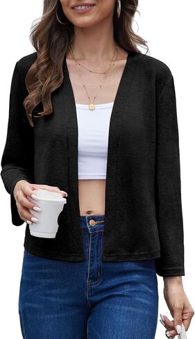 Womens Shrugs Open Front Cropped Cardigan Bolero Shrugs for Dresses Summer Lightweight Cardigan Knit Sweater in Saudi Arabia