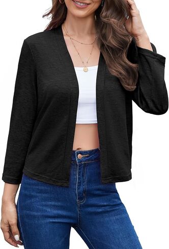 Womens Shrugs Open Front Cropped Cardigan Bolero Shrugs for Dresses Summer Lightweight Cardigan Knit Sweater in Saudi Arabia