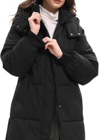 PUFFIT Long Puffer Jacket for Women,2024 Thickened Winter Coat Hooded with Deep Pockets, Ladies Warm Winter Jacket in Saudi Arabia
