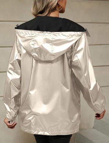 Giolshon Women's Windbreaker Jacket Casual Hood Mid Length Long Sleeve Coat in Saudi Arabia