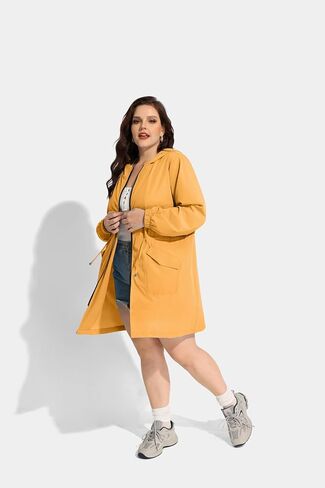 CARCOS Women Plus Size Raincoat Lightweight Waterproof Rain Jacket Travel Hooded Trench Coat XL-5XL in Kuwait