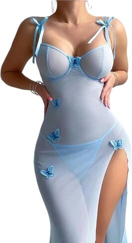 SHENHE ملابس داخلية نسائية بيبي دول 2 قطعة قميص شبكي قمصان نوم حزام فراشة ملابس نوم ملابس نوم ملابس داخلية in Kuwait