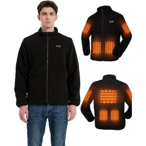 Heated Jacket with 7.4V 16000mAh Battery Pack, 7 Heat Zones, Lightweight Polar Fleece Jackets for Men and Women
