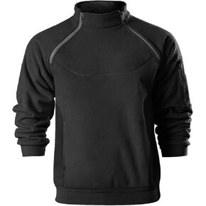 FREE SOLDIER Men's Tactical Fleece Pullover Jacket Heavyweight Sherpa Lined Sweatshirt Winter Coat
