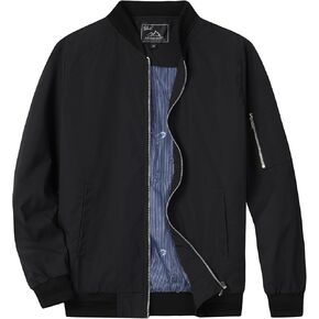QLZ Men's Bomber Jackets Varsity Flight Jacket For Men Casual Lightweight Windbreaker Windproof Track Puffer Coat