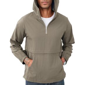 Opomelo Men's Quarter Zip Workout Pullover Hoodie Athletic Lightweight Windbreaker Jacket Casual Sweatshirts With Pockets