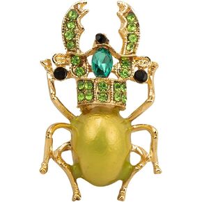 Knighthood Lime Green And Turquoise Stone Detailing Beetle Brooch, Suit Stud, Shirt Studs, Lapel Pin Accessories for Men Women