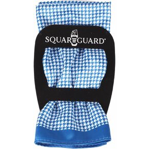 Light Blue/White Houndstooth Pocket Square & Pocket Square Holder, Large