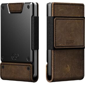 PROOF Wallet for Men | Slim Minimalist Wallets for Men | Top Grain Leather and Dark Gun Metal | RFID Wallet | Card Holder | Small Wallet for Front or Back Pocket | Gift Box Included | Veteran Owned