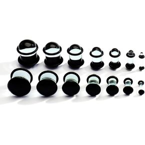 Coiris 14PCS Glass Ear Gauges Stretching Kit 2MM-14MM Short Taper Expander Glass Stretching Plugs for Ears Crazy Domed Body Piercing Jewelry Set