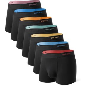 DAVID ARCHY Mens Trunks Underwear Rayon Made from Bamboo Breathable Pouch Underwear for Men 7 Pack